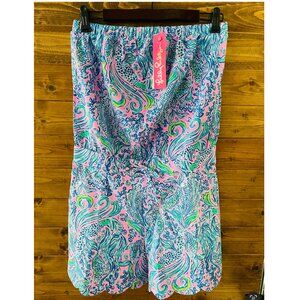 COPY - NWT Lilly Pulitzer Jace Strapless Romper Lilac Rose We Mermaid It Sz L